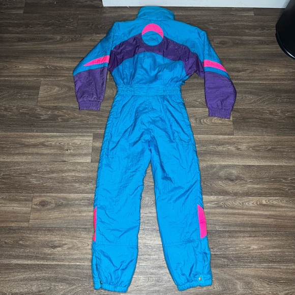 80’s-90’s Vintage Inside Edge Bold Blue and Purple Jumpsuit with Relaxed Fit XS - Picture 13 of 14